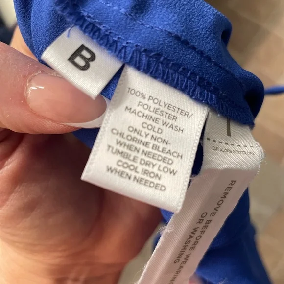 Loft Beautiful Blue Long-Sleeved Blouse Size XL - Picture 5 of 6